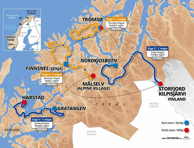 Arctic race of norway map